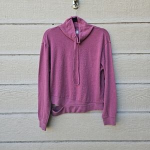 Z by Zella pink funnel neck sweatshirt with side slash detail small